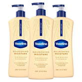 Vaseline Intensive Care Nourishing Moisture Body Lotion 3 Pk Made with Ultra-Hydrating Lipids + Pure Oat Extract for Dry Skin, for Nourished, Healthy-Looking Skin 20.3 oz