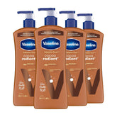 Vaseline Intensive Care Body Lotion Cocoa Radiant 4 Count for Dry Skin Lotion Made with Ultra-Hydrating Lipids and Pure Cocoa Butter for a Long-Lasting, Radiant Glow 20.3 Oz