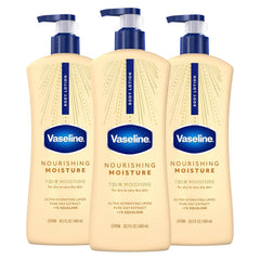 Vaseline Intensive Care Nourishing Moisture Body Lotion 3 Pk Made with Ultra-Hydrating Lipids + Pure Oat Extract for Dry Skin, for Nourished, Healthy-Looking Skin 20.3 oz
