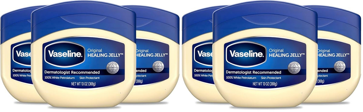 Vaseline Petroleum Jelly Original 3 Count Provides Dry Skin Relief And Protects Minor Cuts Dermatologist Recommended And Locks In Moisture 13oz (Pack of 2)