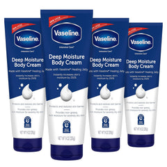 Vaseline Intensive Care Body Cream Deep Moisture 4 pk with Healing Petroleum Jelly & Vitamin E Rich & Smooth for Dry Skin 9 oz