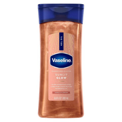 Vaseline Glazed and Glisten Sunlit Glow Body Gel Oil Vanilla Cocoa Shimmering with Ultra-Hydrating Lipids and 100% Pure Cocoa Butter, 6.8 Oz