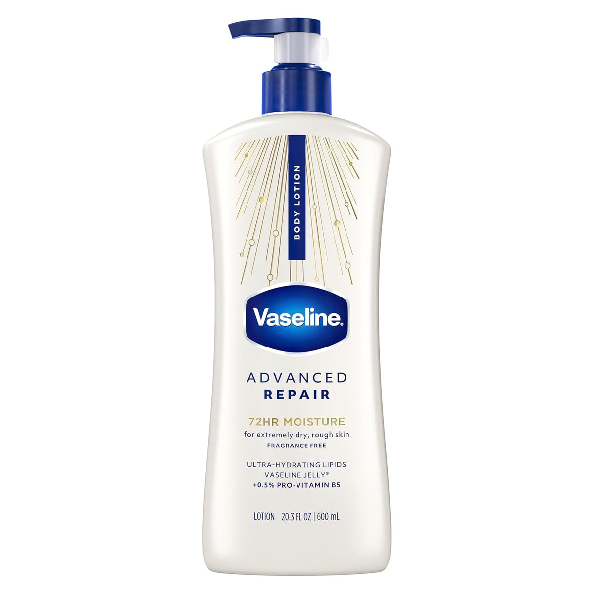 Vaseline Advanced Repair Body Lotion Advanced Repair Unscented for Dry Skin Lotion Made with Ultra-Hydrating Lipids and Vaseline Jelly That Repairs Extremely Dry Skin 20.3 Fl oz