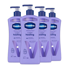 Vaseline Intensive Care Calm Healing Body Lotion 4 Count for Dry Skin Lotion Made with Ultra-Hydrating Lipids and Lavender Extract to Heal and Restore Dry Skin 20.3 Oz