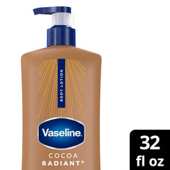 Vaseline Intensive Care Body Lotion Cocoa Radiant for Dry Skin Lotion Made with Ultra-Hydrating Lipids and Pure Cocoa Butter for a Long-Lasting, Radiant Glow 32 Fl oz