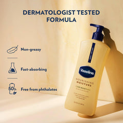 Vaseline Intensive Care Nourishing Moisture Body Lotion 3 Pk Made with Ultra-Hydrating Lipids + Pure Oat Extract for Dry Skin, for Nourished, Healthy-Looking Skin 20.3 oz