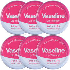 Vaseline Lip Therapy Lip Balm Tin Rosy Lips 0.6 oz 6 Count
